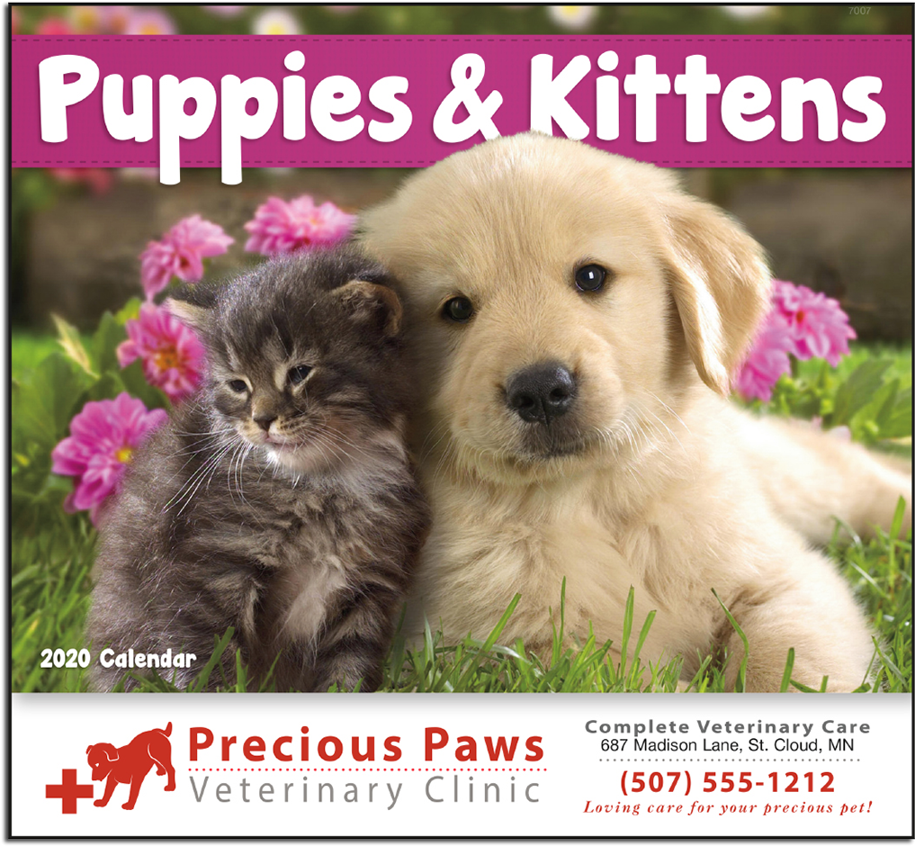 Picture Of Puppies & Kittens Wall Calendar - Thank You Kittens And Puppies Clipart (1200x1200), Png Download