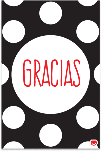 Tarjeta Gracias Lunares - Circle Clipart (640x640), Png Download