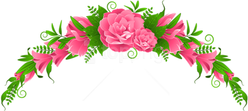 Free Png Download Pink Flowers And Roses Element Clipart - Flowers Clipart Png Transparent Png (850x399), Png Download