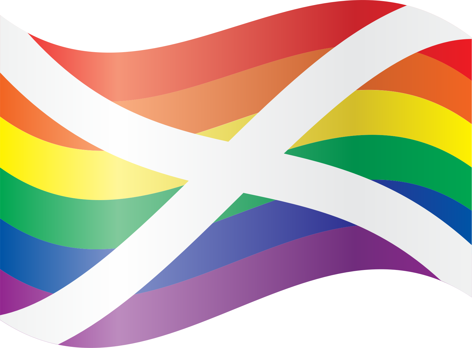 This Free Icons Png Design Of Waving Rainbow Saltire - Saltire Png Clipart (1617x1195), Png Download