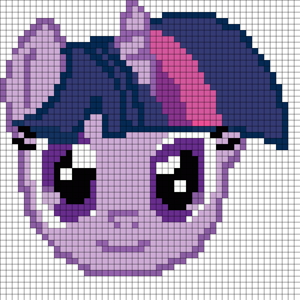 Twilight Sparkle Face Perler Bead Pattern / Bead Sprite - Bead Clipart (1050x1050), Png Download