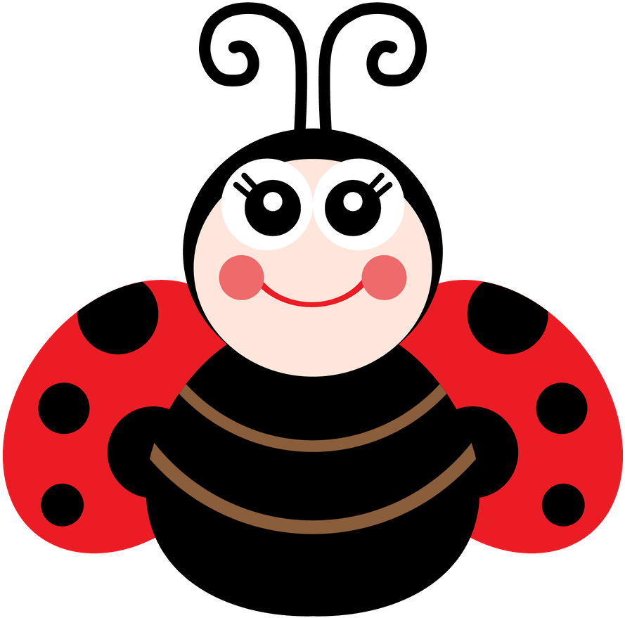 Cute Lady Bug Clipart - Ladybugs Clipart - Png Download (889x879), Png Download