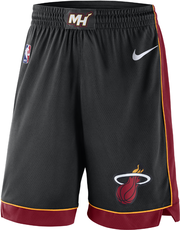 Miami Heat Nike Icon Edition Swingman Men's Nba Shorts - Miami Heat Home Shorts Clipart (628x802), Png Download