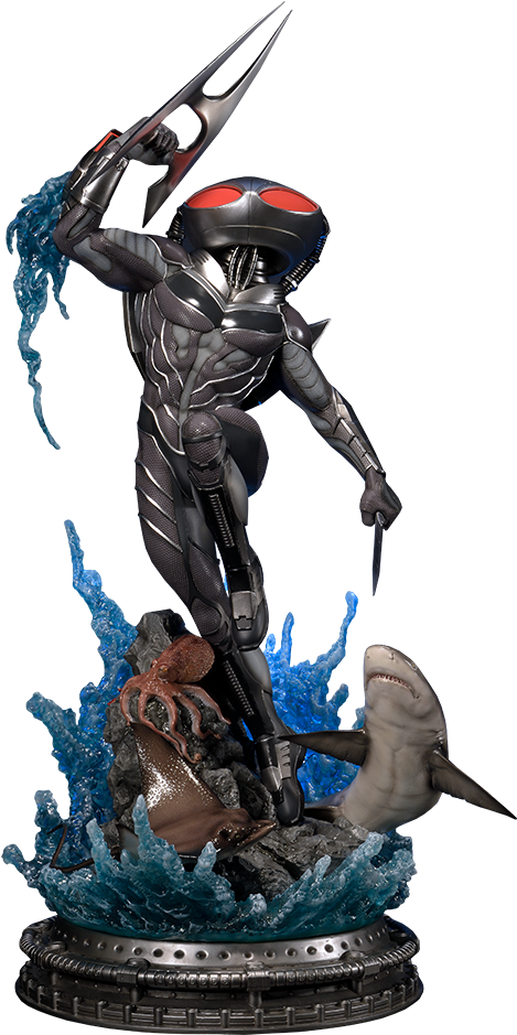 Black Manta 1/4 Scale Statue - Injustice 2 Black Manta Clipart (480x938), Png Download