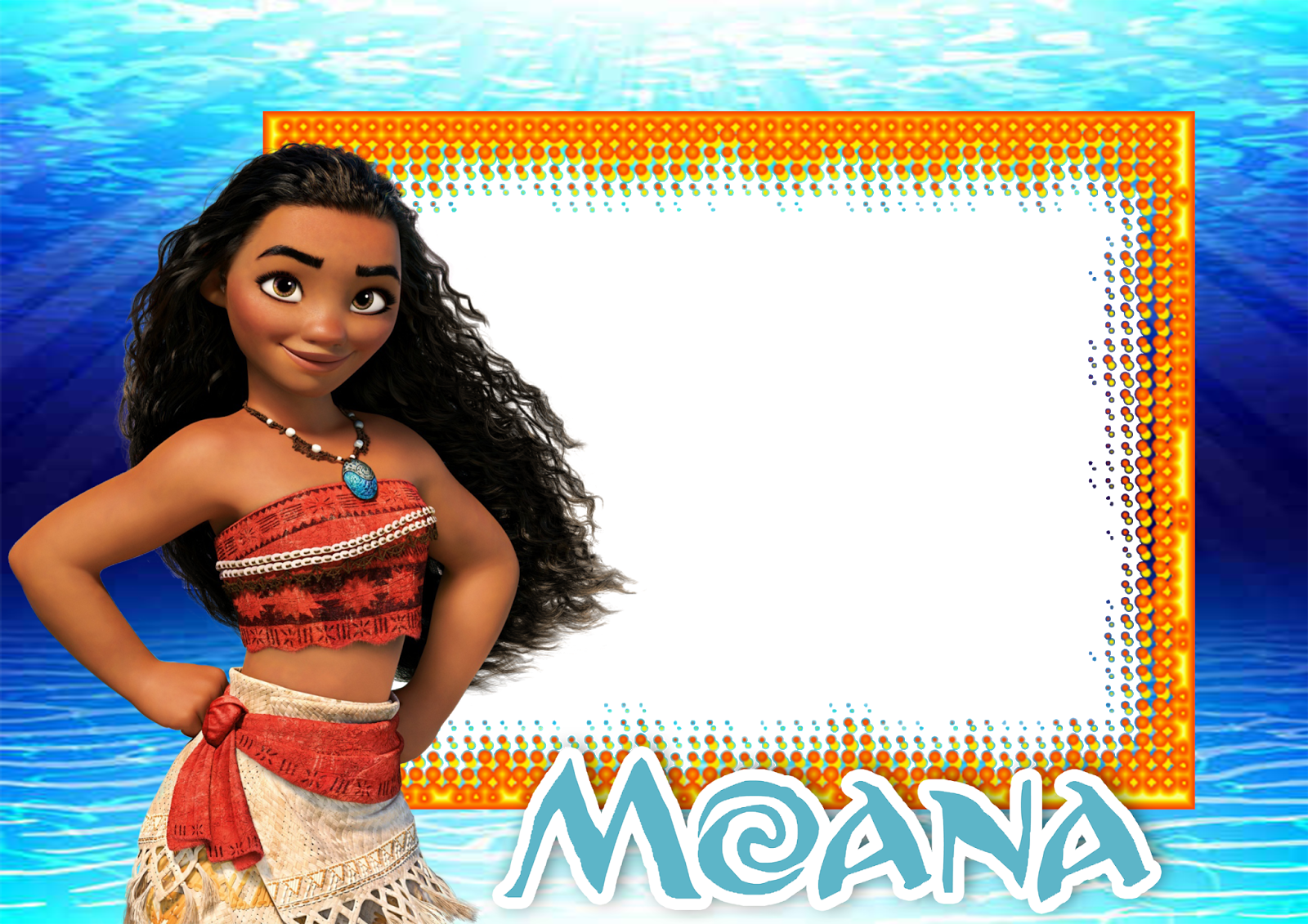 Moana Company Elsa Walt The Princess Disney Clipart - Moana Birthday Invitations Template - Png Download (1600x1131), Png Download
