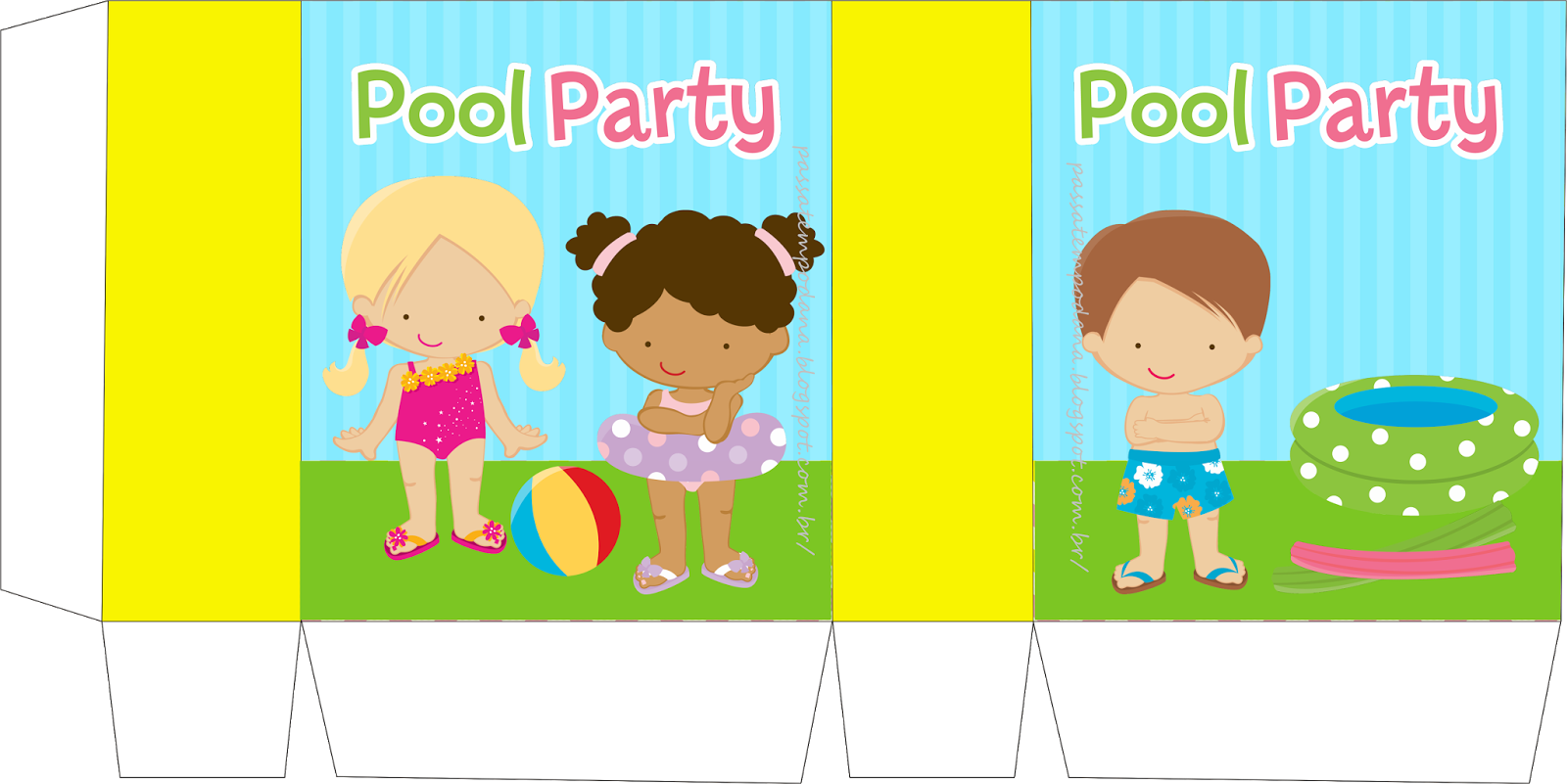 Sacolinha - Pool Party Clip Art - Png Download (1600x801), Png Download