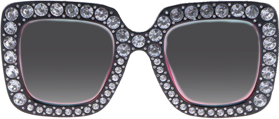 Join Us As We Put On A Pair Of Awesome Glasses Like - Black Sunglasses With Crystals Clipart (1001x494), Png Download