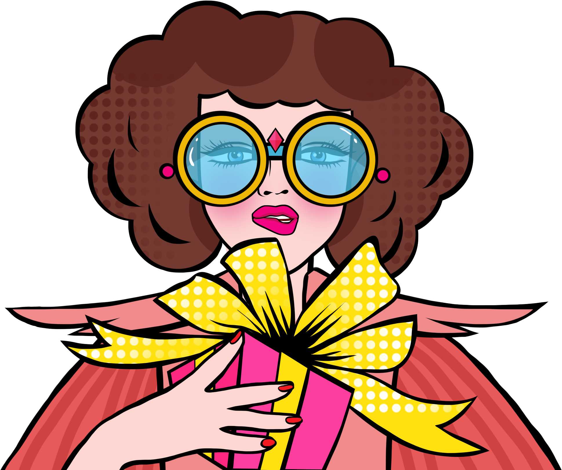 Pop Illustration Retro Style Colored Png And Psd - Cartoon Clipart (2000x2000), Png Download