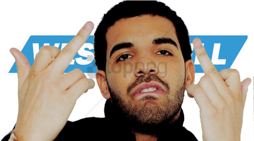 Free Png Download Drake Tumblr Quotes Png Images Background - Drake With The Middle Finger Up Clipart (850x473), Png Download