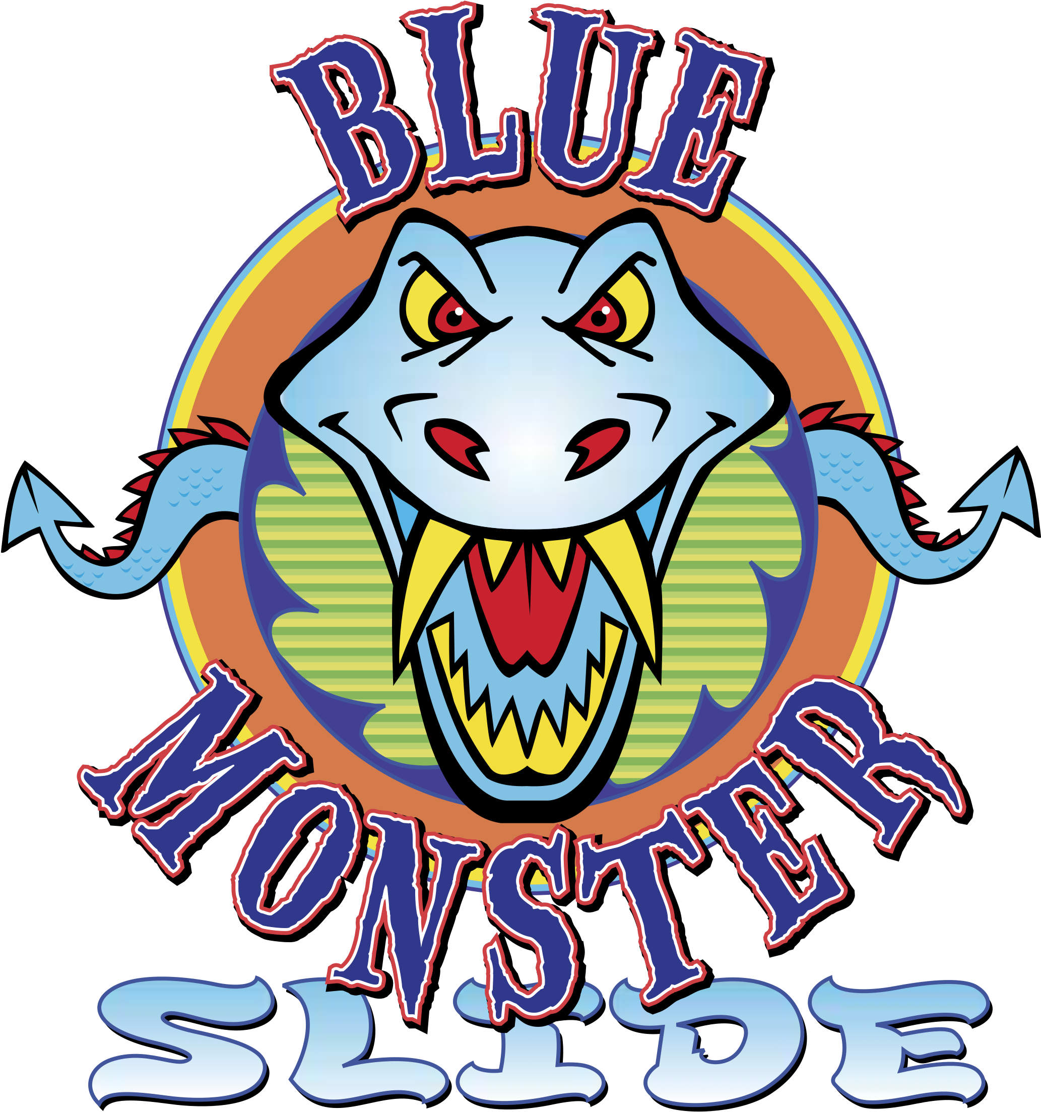 Blue Monster Slide Logo Png Transparent - Vector Graphics Clipart (2400x2400), Png Download