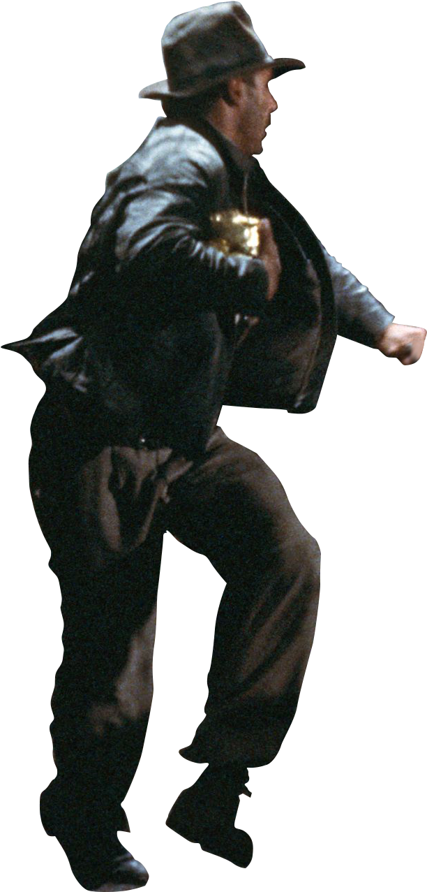 Indiana Jones Running Boulder Handgun Holster Clipart Large Size