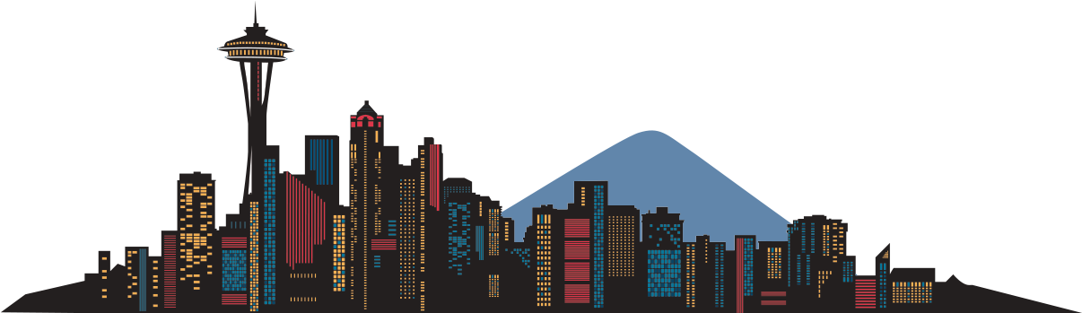 Seattle Skyline Vector , Png Download - Seattle City Skyline Vector Clipart (1206x349), Png Download