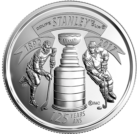 2017 25-cent 125th Anniversary Of The Stanley Cup® - Canadian Quarter Stanley Cup Clipart (570x570), Png Download