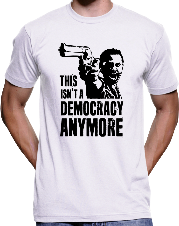 Rick Grimes "this Isn't A Democracy Anymore" The Walking - Cnn Fake News T Shirt Clipart (936x936), Png Download