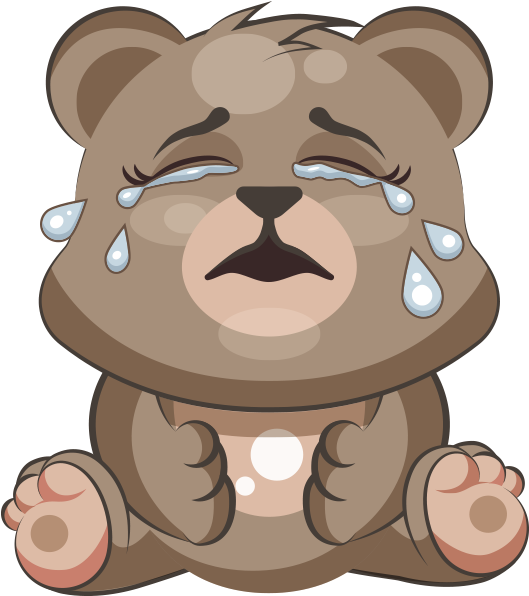 Cuddlebug Teddy Bear Emoji Stickers Messages Sticker - Sad Crying Teddy Bear Cartoon Clipart (529x596), Png Download