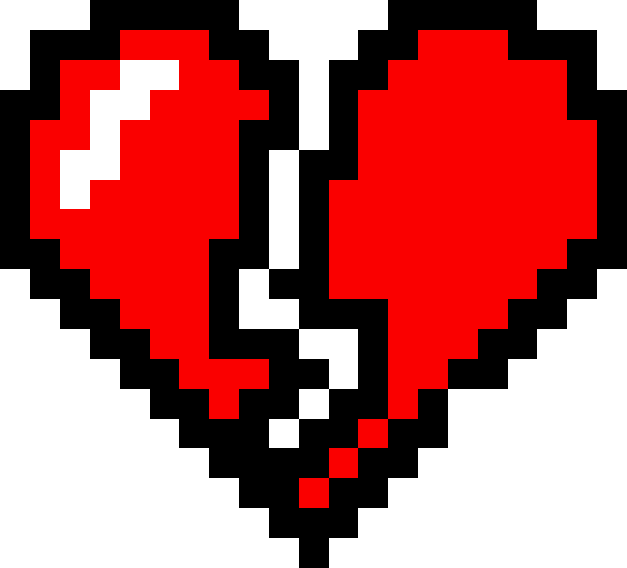 Brokenheart - Black Heart Pixel Art Clipart (3800x3100), Png Download