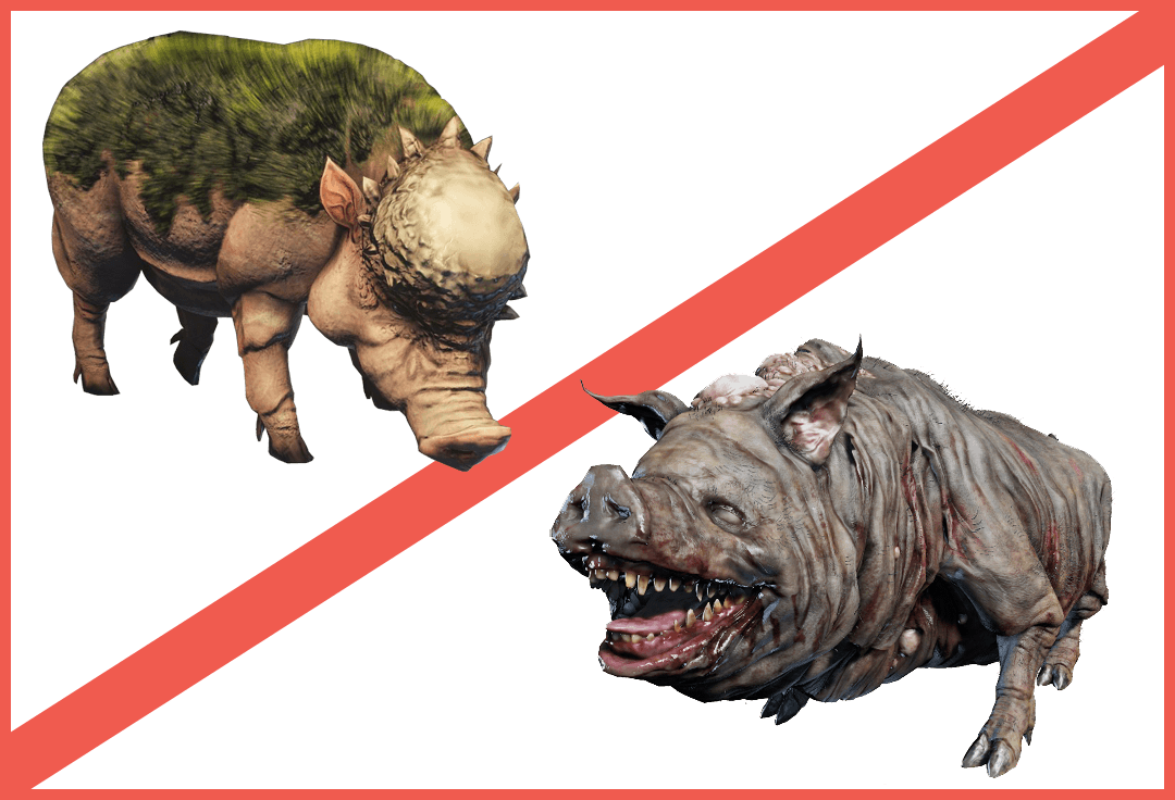 Mhw Bloodborne Dark Souls Maneater Boar Vs Mosswine - Monster Hunter Bristly Crake Clipart (1080x736), Png Download