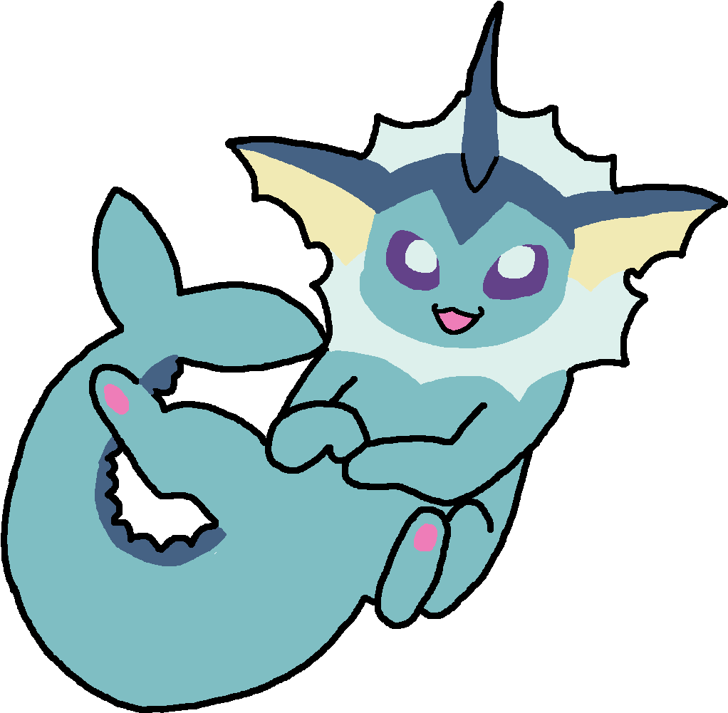 Vaporeon - Cartoon Clipart (1050x1050), Png Download