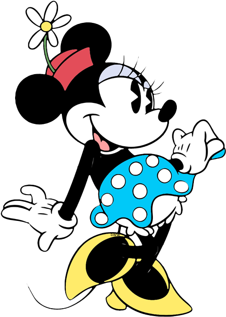 Ok Clipart Minnie Mouse - Classic Minnie Mouse Blue Dress - Png Download (478x654), Png Download