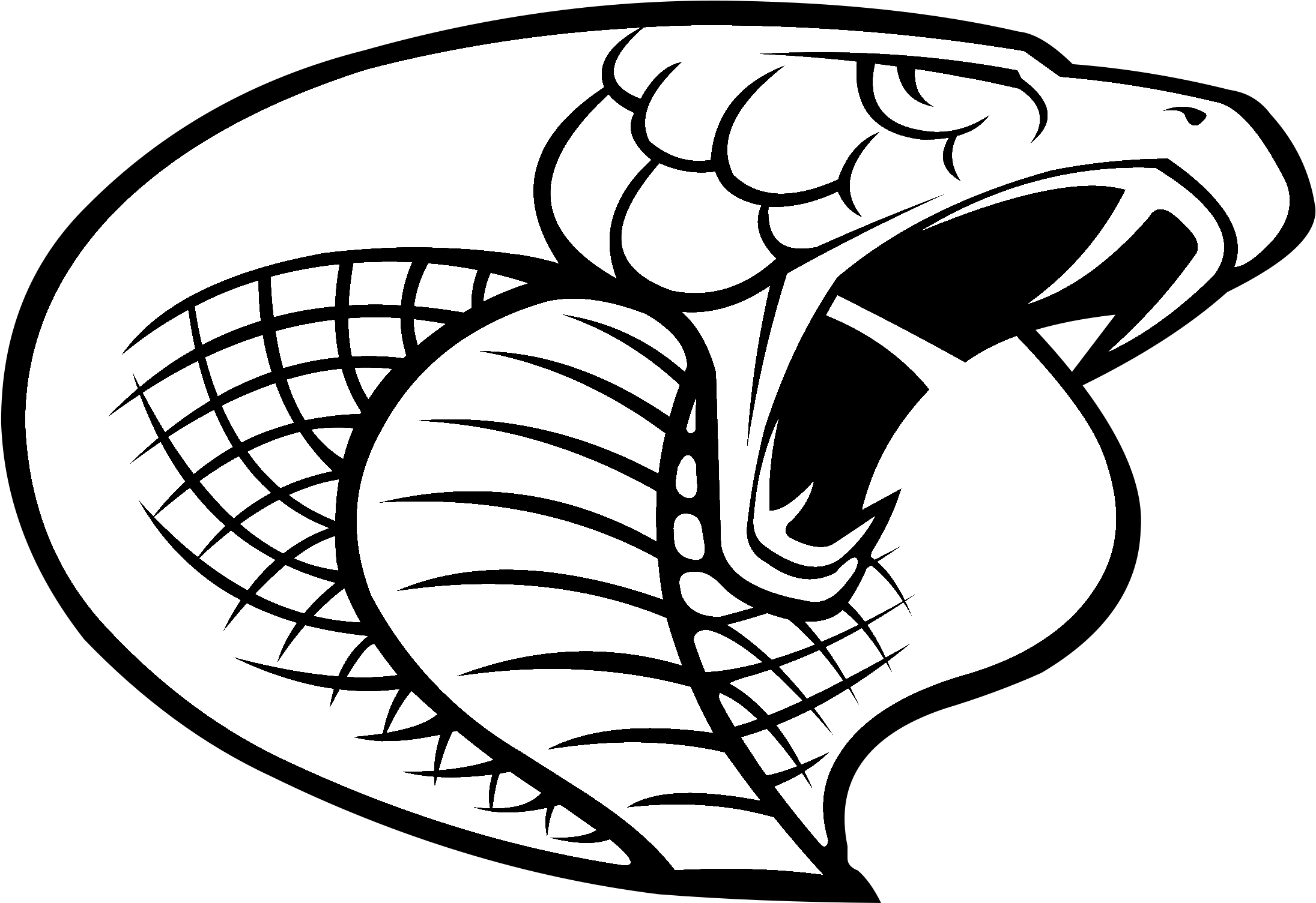 Carolina Cobras Logo Black And White - South Miami Senior High Cobra Clipart (2400x2400), Png Download