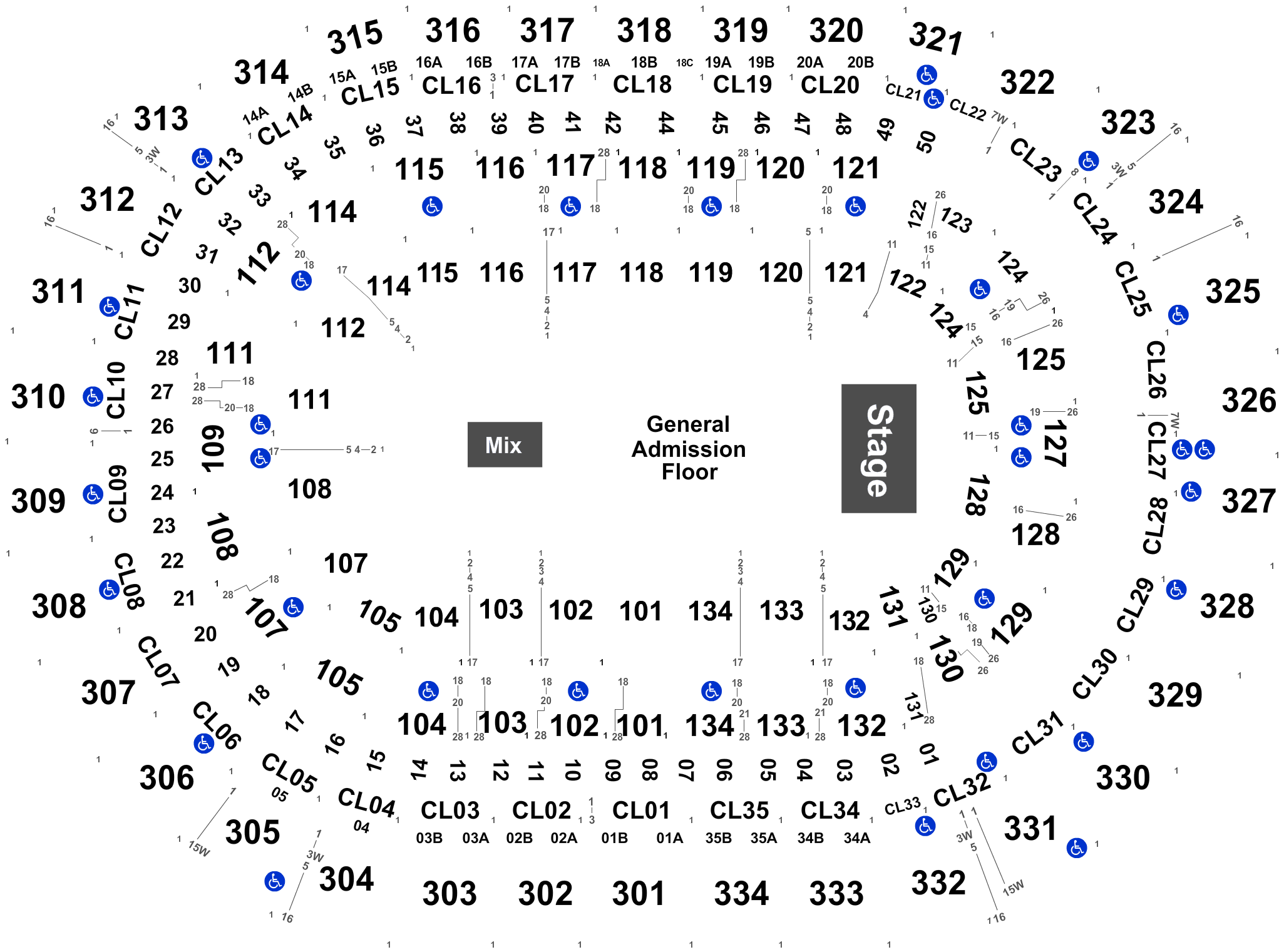 Rose Quarter Seating Chart Clipart (2100x1600), Png Download