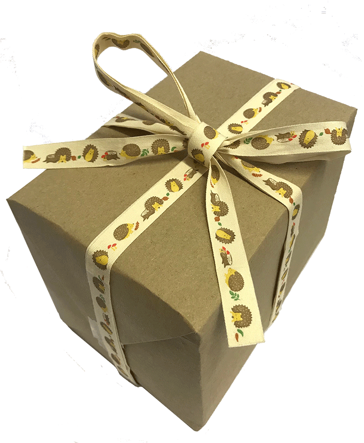 Hedgehog Design Ribbon - Gift Wrapping Clipart (742x901), Png Download