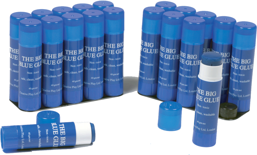 Big Blue Visible Glue Sticks - Blue Stick Glue Clipart (872x528), Png Download