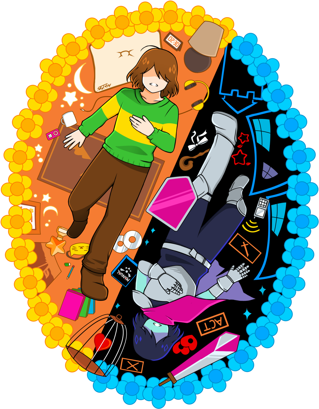 Rainbowclashart Dark Colors Rainbow Space Trippy Png - Cartoon Clipart (1280x1622), Png Download