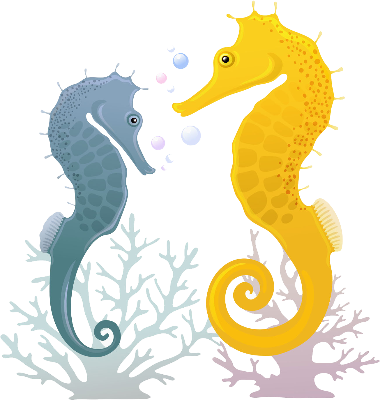 Seahorse Clipart Trippy - Caballitos De Mar Silueta - Png Download (1869x1869), Png Download