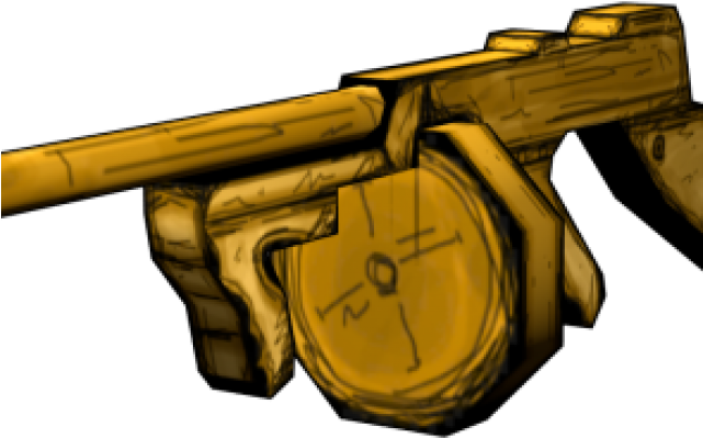 Gun Shot Clipart Small Gun - Tommy Gun Bendy - Png Download (640x480), Png Download