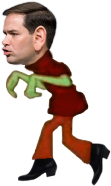 Marco Rubio In His Cuban Boots - Cartoon Clipart (463x770), Png Download