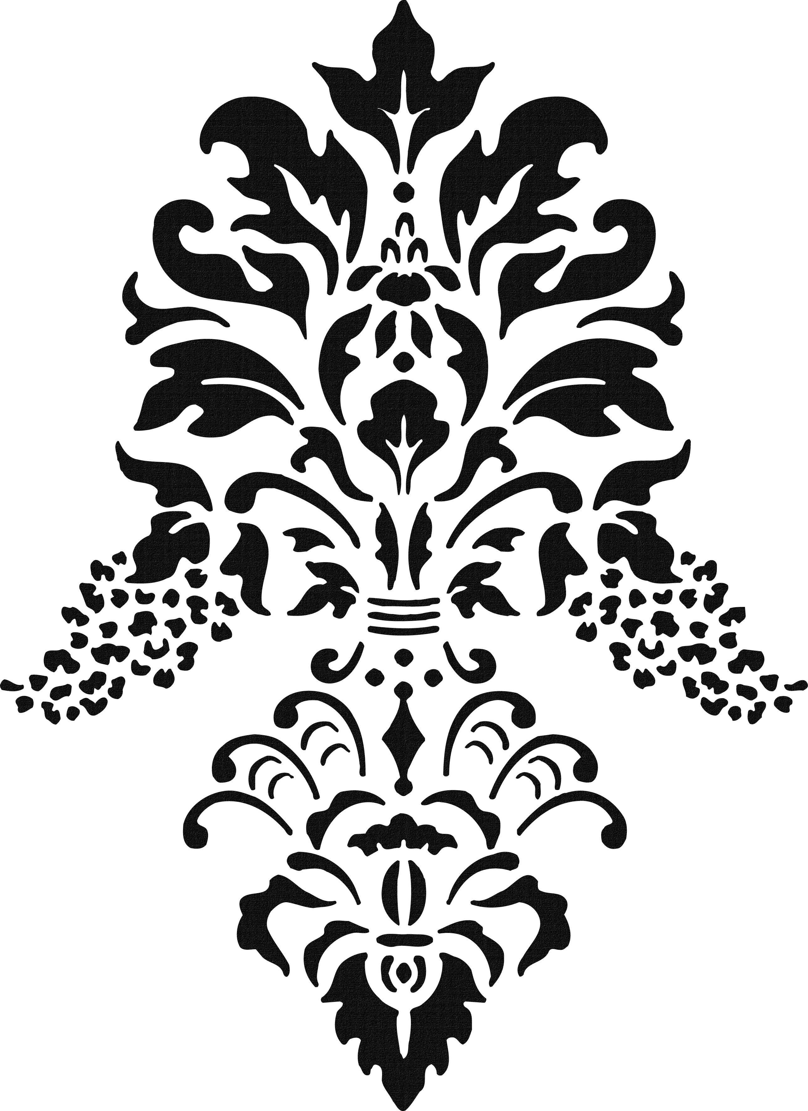 Gold Decorative Boreder Png Clip Art Image - Damask Stencil Transparent Png (2578x3544), Png Download