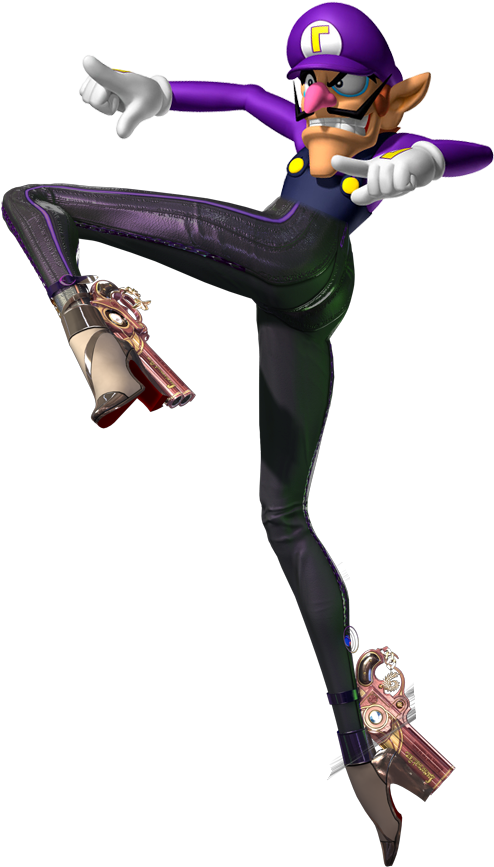 Excepting Bayonetta's Legs Too Bad Waluigi's Legs Time - Waluigi Thicc Clipart (600x668), Png Download