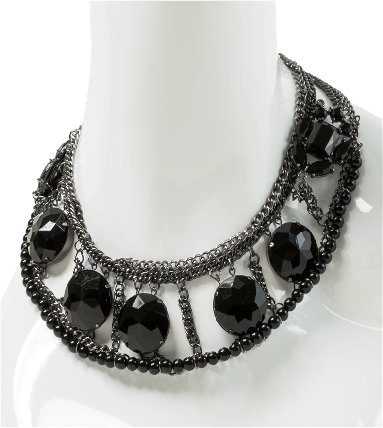 Gunmetal Jewel Collar Necklace Fashion Fab Boutique - Necklace Clipart (1000x1000), Png Download