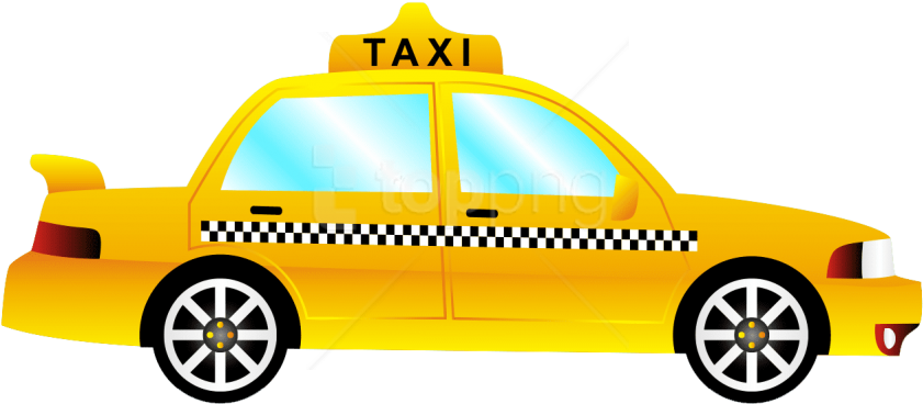 Free Png Taxi Png Images Transparent - Taxi Clipart Transparent Background (850x385), Png Download