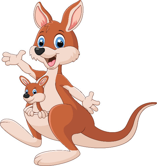Creative Reading Program - Kangaroo And Joey Clip Art - Png Download (543x575), Png Download