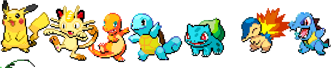 All Pokemon Starters - Cartoon Clipart (1112x488), Png Download