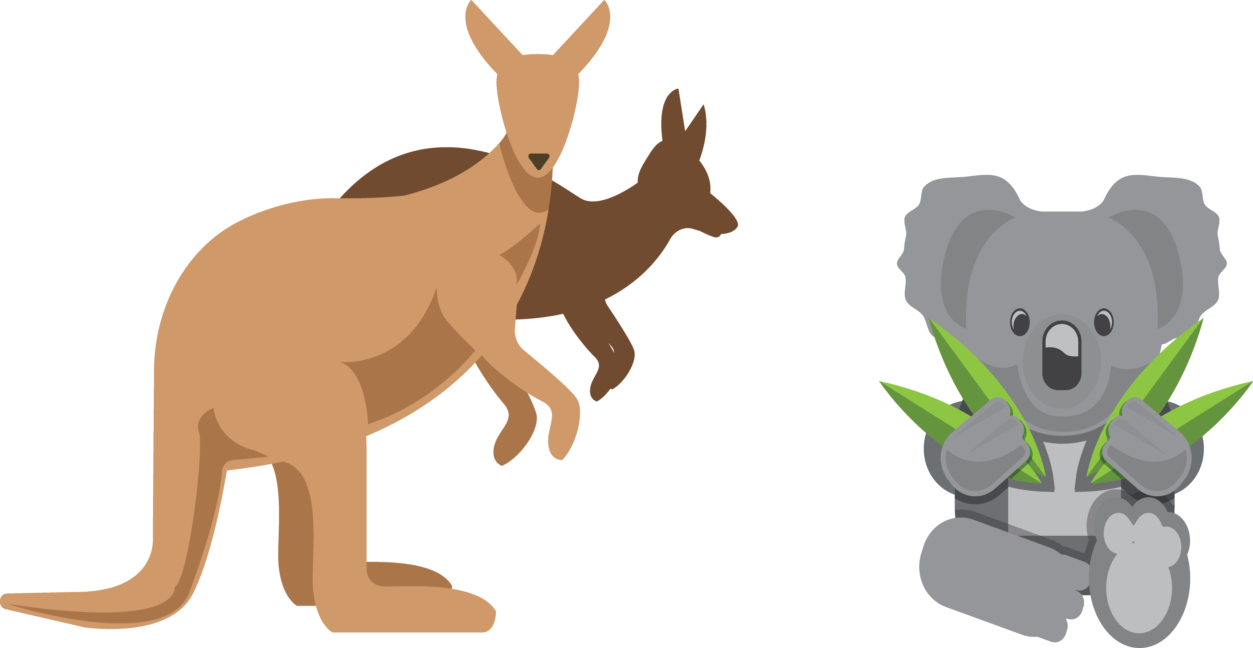 Australia Kangaroo Euclidean Vector Design Australian - Kangaroo Clipart (4069x2106), Png Download