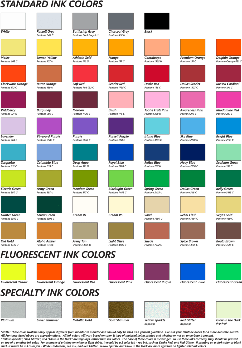 Screen Print Color Chart Urbanfly Apparel Png Leukemia - Printing Color Chart Clipart (1018x1464), Png Download