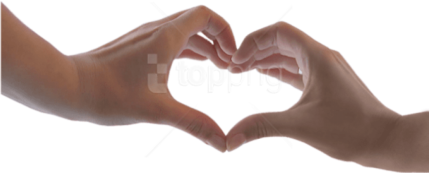 Hand Heart Png - Heart With Hands Png Clipart (850x370), Png Download