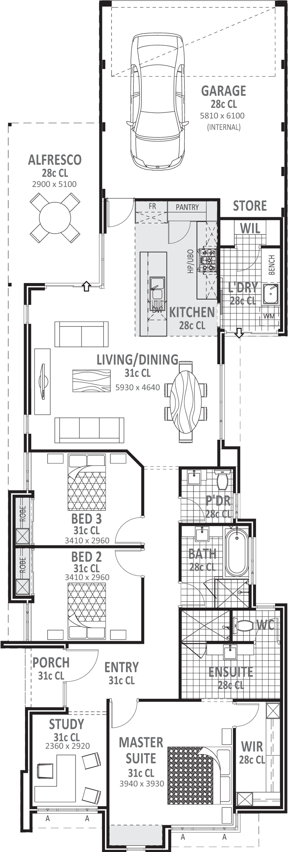 Allegro - House Plan Clipart (1000x2910), Png Download