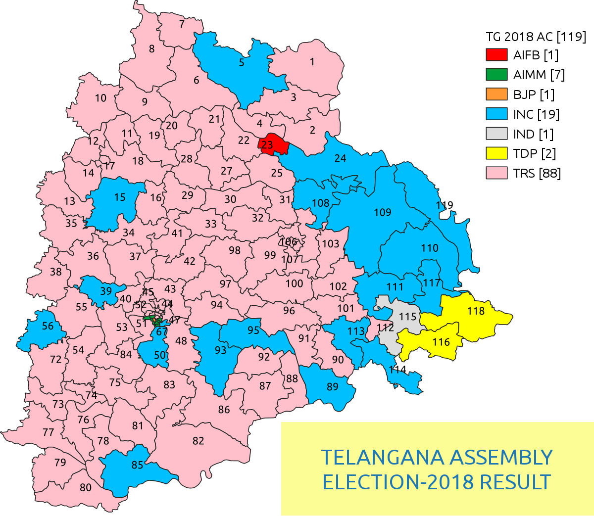 2018 Telangana Legislative Assembly Election - Atlas Clipart (1200x1043), Png Download