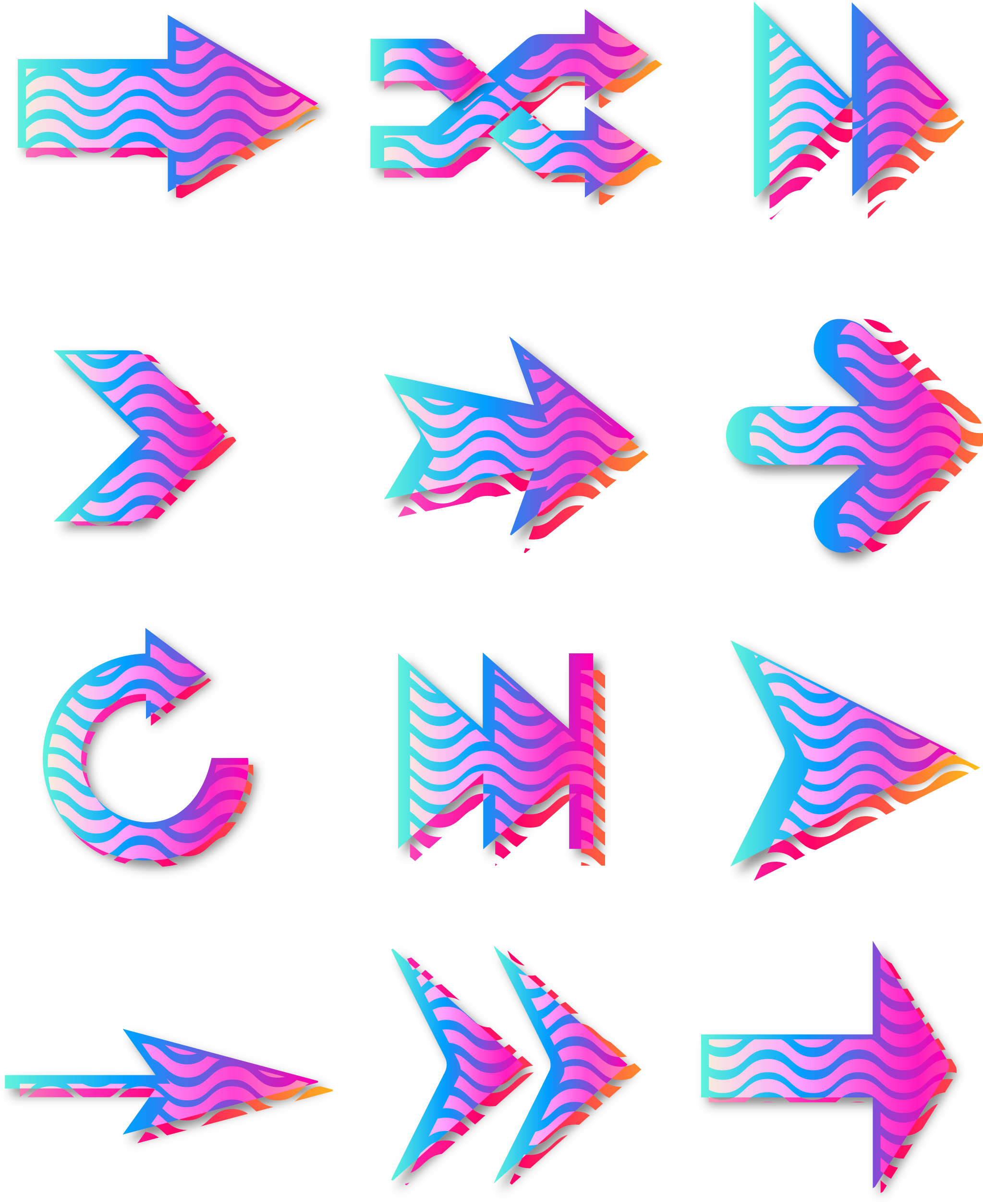 Gradient Color Tiktok Style Arrow Commerce Png And - Vector Graphics Clipart (2133x2852), Png Download