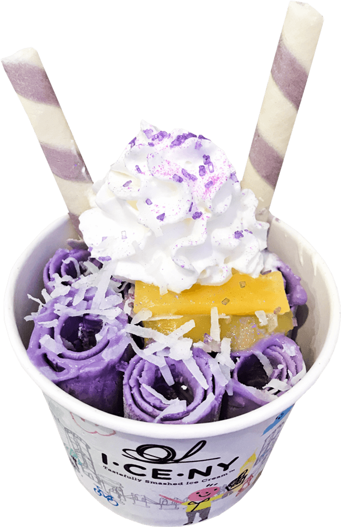 Taro Roll Ice Cream , Png Download - Gelato Clipart (677x1046), Png Download
