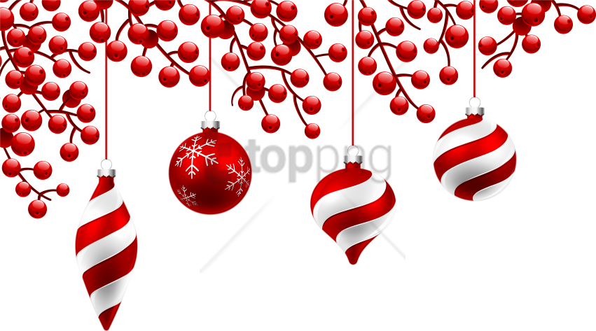 Free Png Red Christmas Decorations Png Image With Transparent - Transparent Christmas Decoration Png Clipart (851x473), Png Download