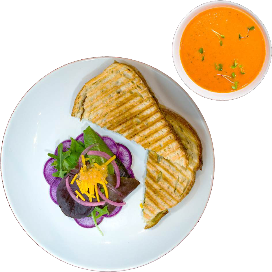 Pesto Grilled Cheese - Tomato Soup Clipart (960x960), Png Download