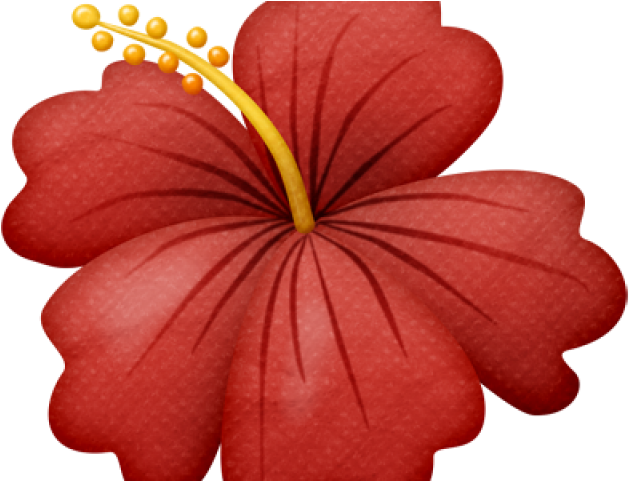 Frangipani Clipart Red Hawaiian Flower - One Flower Drawing - Png Download (640x480), Png Download