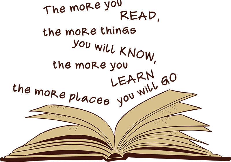 Dr Seuss Reading Quote Sticker - Ersu Palermo Clipart (800x560), Png Download