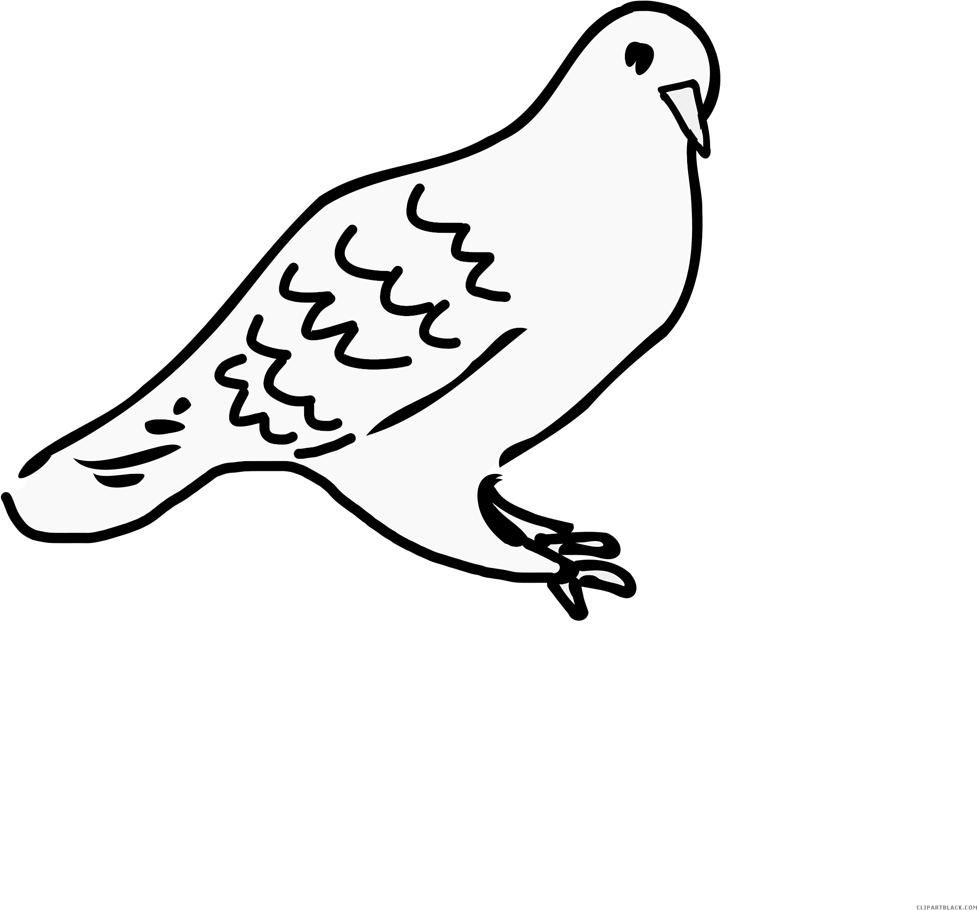 Love Doves Animal Free Black White Clipart Images Clipartblack - Sitting Dove Drawing - Png Download (1995x1857), Png Download