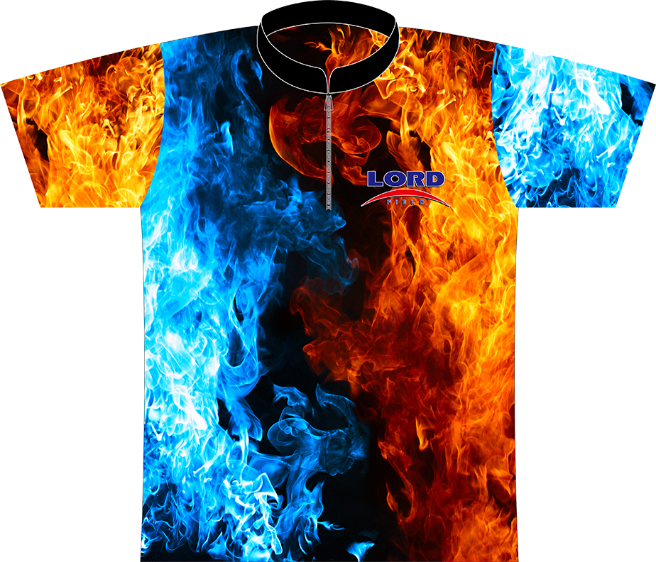 Lord Field Red/blue Flames Dye-sublimated Shirt - Blue Flame Bowling Shirt Clipart (924x792), Png Download